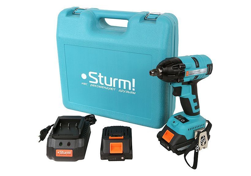 Гайковерт аккумуляторный STURM CD350S (1BatterySystem18V, бесщёточный, АКБ 2Ач*2 и ЗУ)
